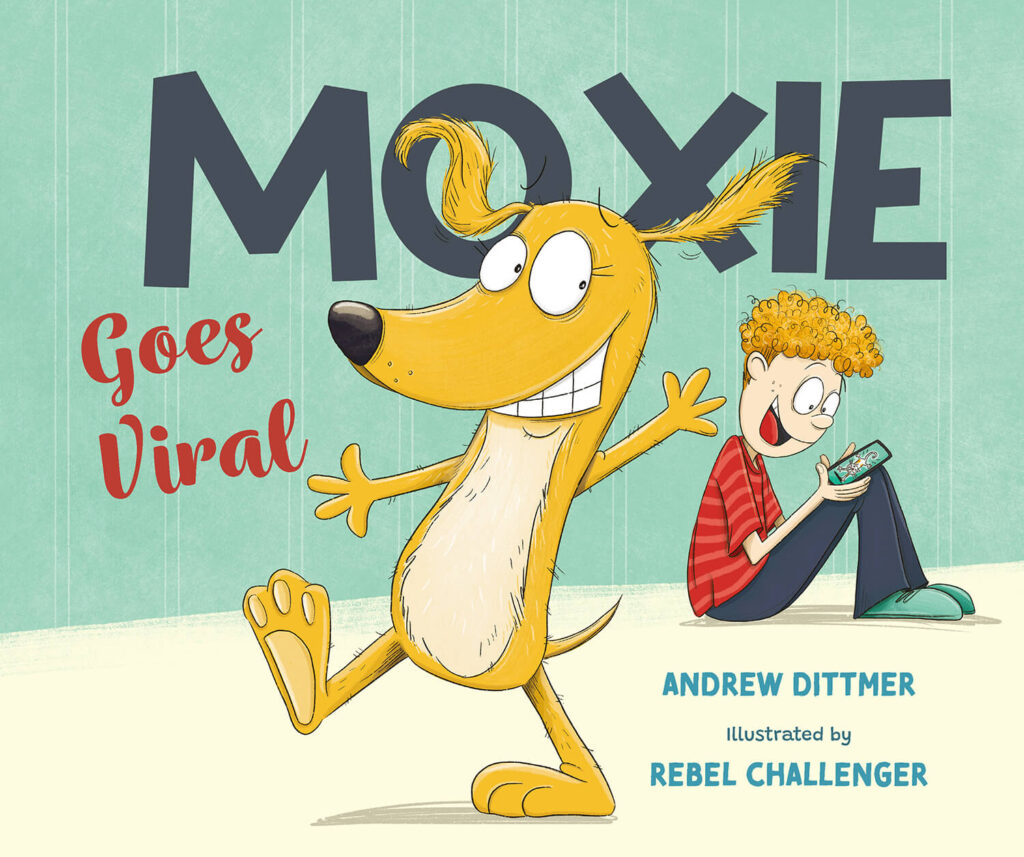 Moxie Goes Viral book cover - US edition of Moxie vs Cat Memes by Andrew Dittmer.